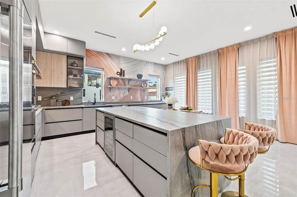 Interior, Kitchen, Pendant Lights, Recessed Lighting, Stainless Steel Appliances