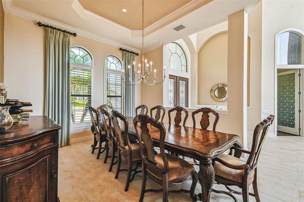 Chandelier, Dining room, Interior, Recessed Lighting