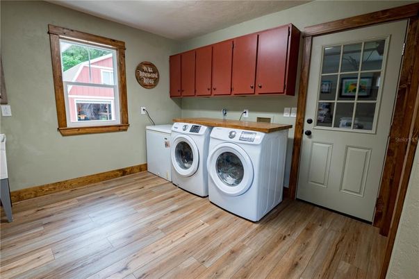 Interior, Washer, Wood Texture Flooring
