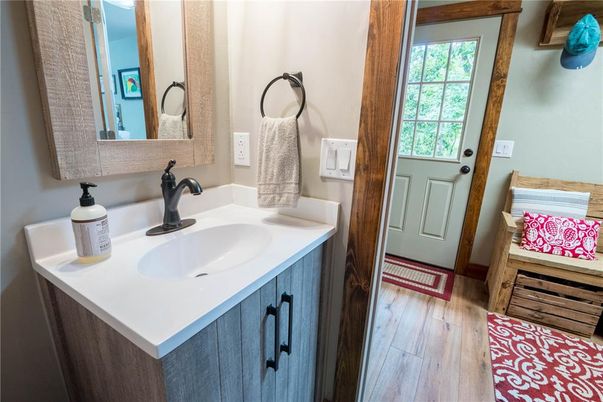 Bathroom, Dual Sink Vanities, Interior, Wood Texture Flooring