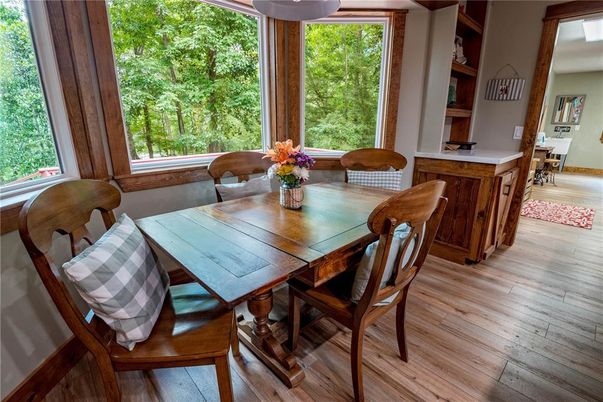 Dining room, Interior, Wood Texture Flooring