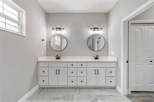 Bathroom, Dual Sink Vanities, Interior, Marble
