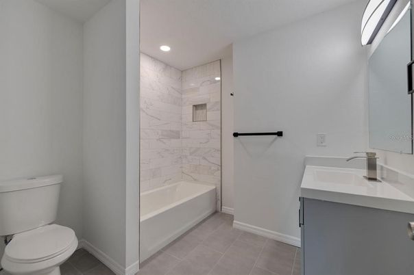 Bathroom, Interior, Marble Walls, Recessed Lighting