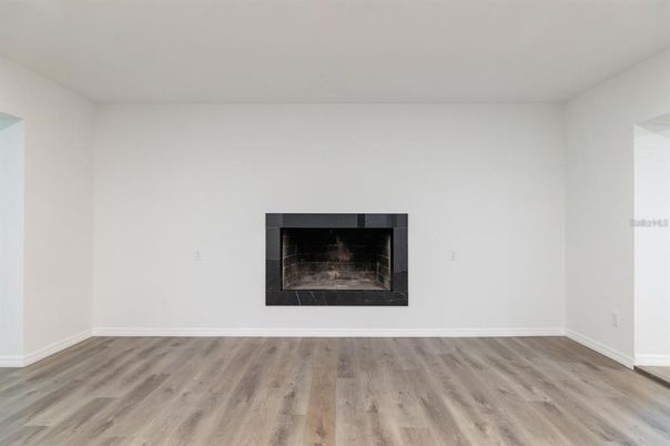 Empty room, Fireplace, Interior, Wood Texture Flooring