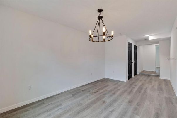 Chandelier, Empty room, Interior, Wood Texture Flooring