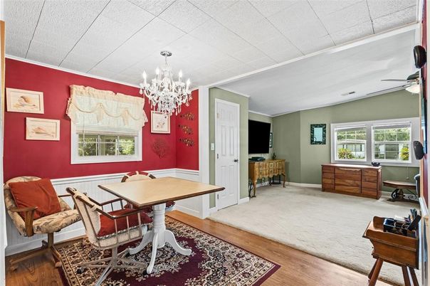 Chandelier, Dining room, Interior, Wood Texture Flooring