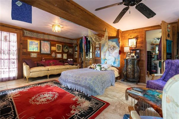 Bedroom, Fireplace, Interior, Wooden Walls