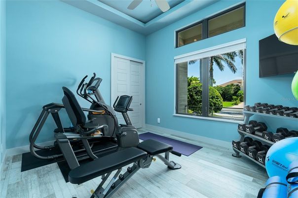 Fitness Equipment, Interior, Wood Texture Flooring