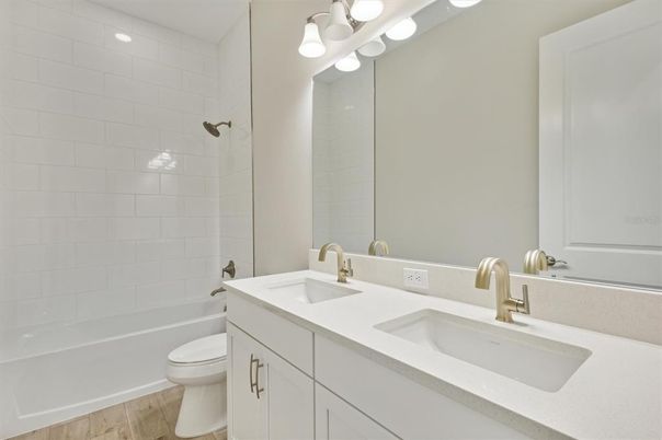 Bathroom, Dual Sink Vanities, Interior, Wood Texture Flooring