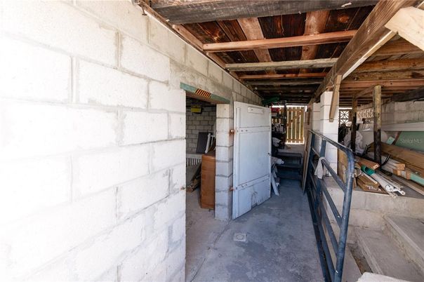 Interior, Stone Walls, Wooden Beams