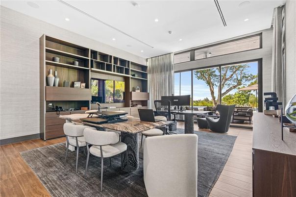 Home Office, Interior, Living room, Recessed Lighting, Wood Texture Flooring