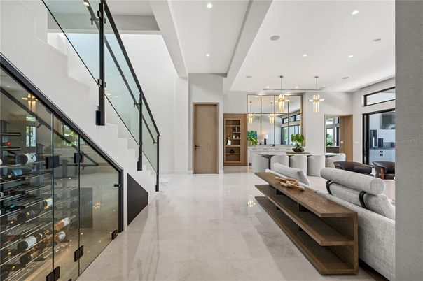 Interior, Living room, Marble, Pendant Lights, Recessed Lighting