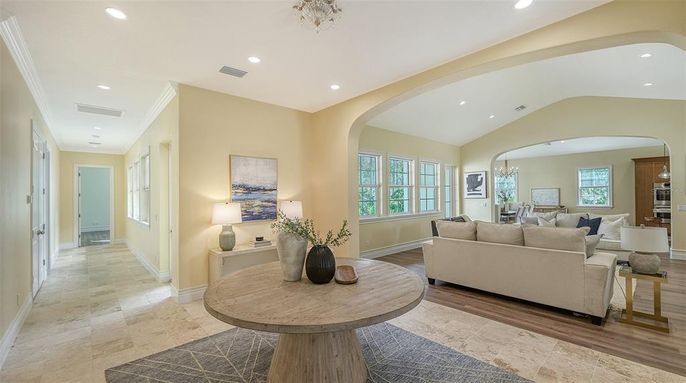 Interior, Living room, Recessed Lighting