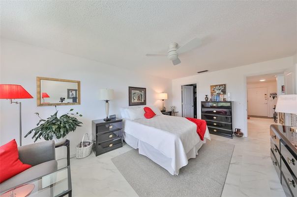 Bedroom, Interior, Marble, Recessed Lighting