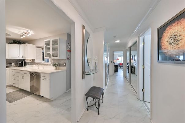 Interior, Kitchen, Marble, Recessed Lighting, Stainless Steel Appliances