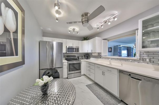 Interior, Kitchen, Marble, Stainless Steel Appliances
