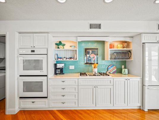 Interior, Kitchen, Recessed Lighting, Wood Texture Flooring