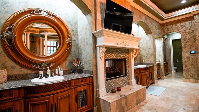 Bathroom, Fireplace, Interior, Recessed Lighting