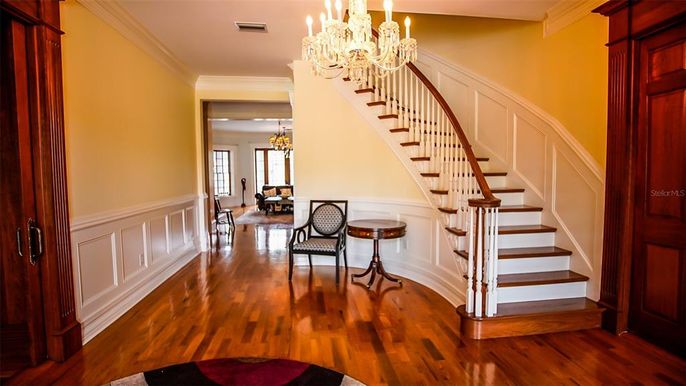 Chandelier, Dining room, Interior, Wood Texture Flooring