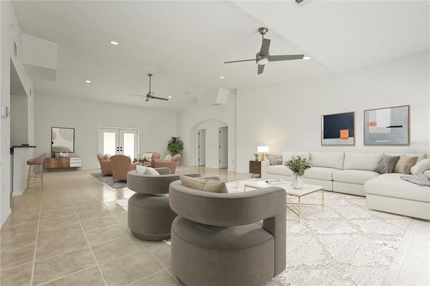 Interior, Living room, Recessed Lighting