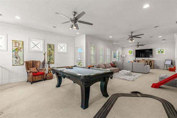 Billiard Table, Game Room, Interior, Living room, Recessed Lighting
