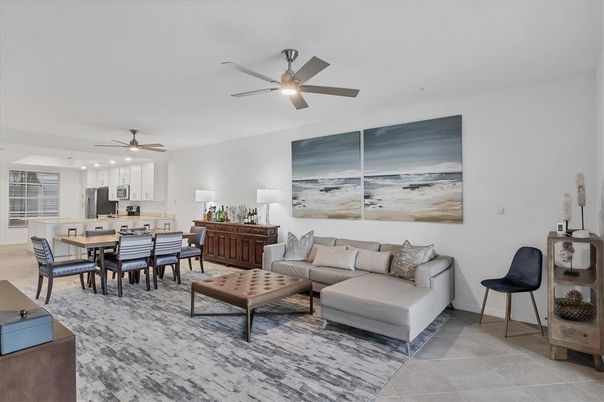 Dining room, Interior, Kitchen, Living room, Recessed Lighting, Stainless Steel Appliances