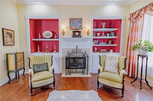 Fireplace, Interior, Wood Texture Flooring