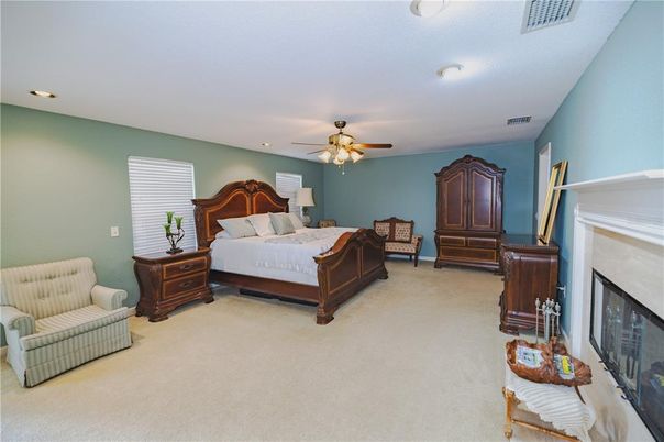 Bedroom, Fireplace, Interior, Recessed Lighting