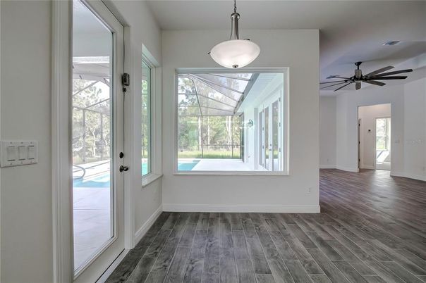 Glass Ceilings, Interior, Pendant Lights, Sun Room, Wood Texture Flooring