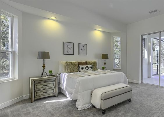 Bedroom, Interior, Recessed Lighting