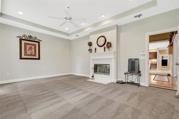 Empty room, Fireplace, Interior, Recessed Lighting