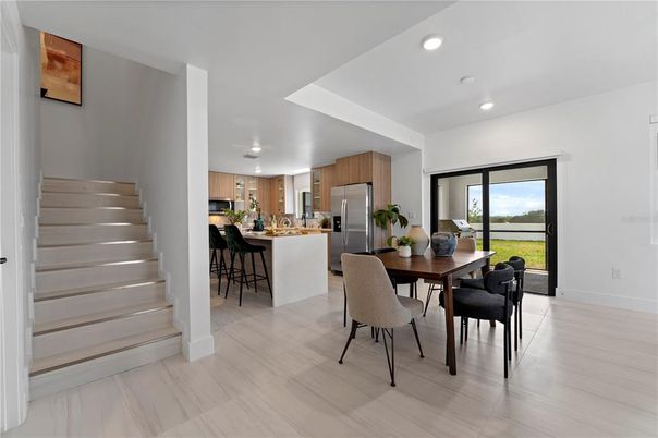 Dining room, Interior, Kitchen, Recessed Lighting, Stainless Steel Appliances