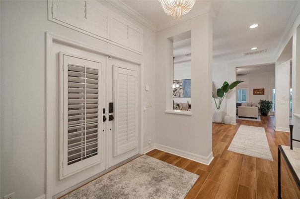 Chandelier, Interior, Recessed Lighting, Wood Texture Flooring
