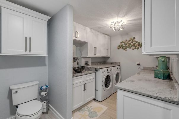 Interior, Washer, Wood Texture Flooring
