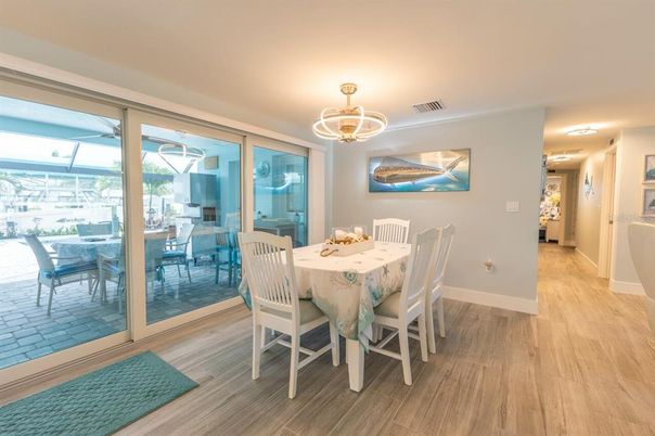 Chandelier, Dining room, Interior, Wood Texture Flooring