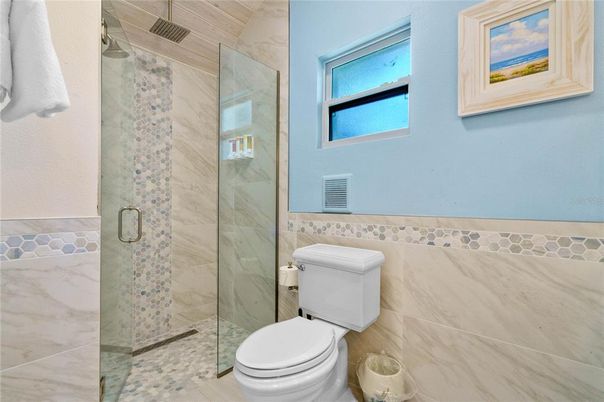 Bathroom, Glass Shower, Interior, Marble Walls