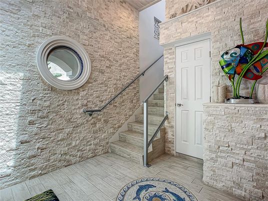 Interior, Stone Walls, Wood Texture Flooring