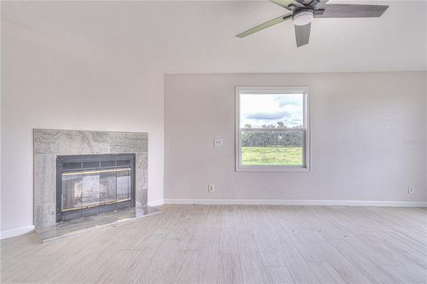 Empty room, Fireplace, Interior, Wood Texture Flooring