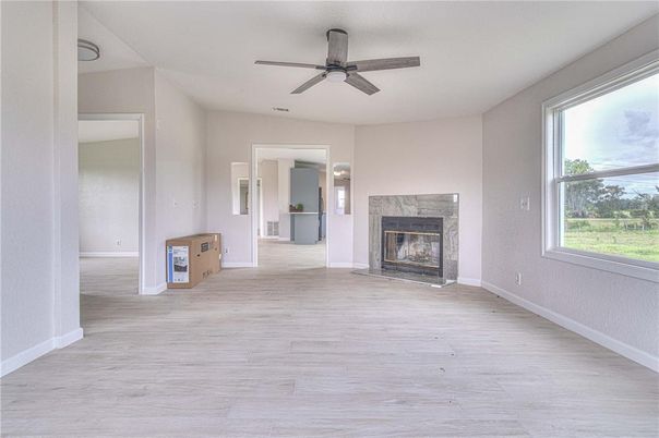 Empty room, Fireplace, Interior, Wood Texture Flooring
