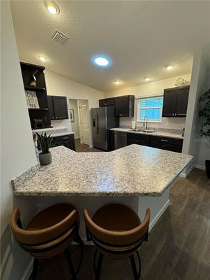 Interior, Kitchen, Recessed Lighting, Wood Texture Flooring