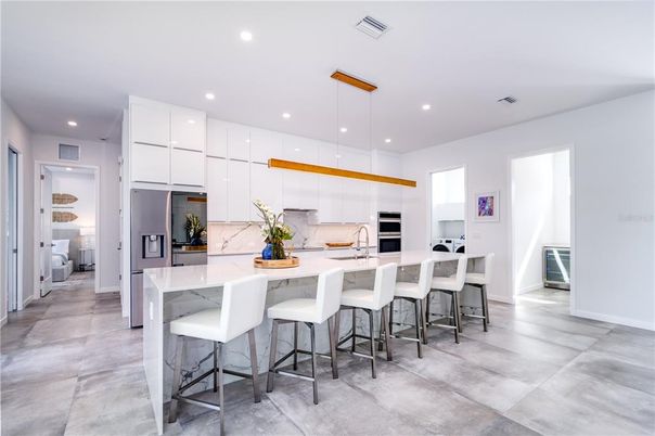 Interior, Kitchen, Pendant Lights, Recessed Lighting, Stainless Steel Appliances