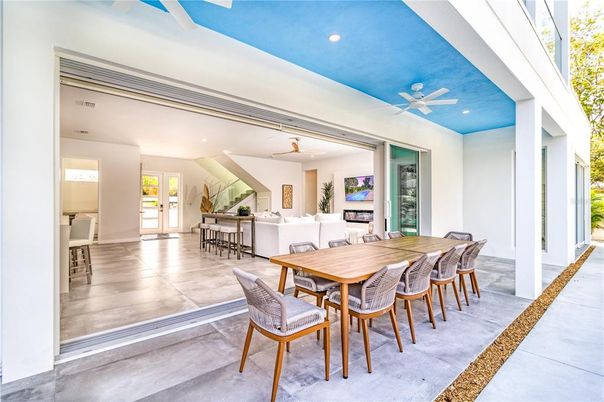 Dining room, Fireplace, Interior, Living room, Recessed Lighting
