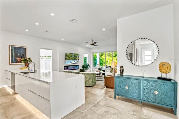 Interior, Kitchen, Living room, Recessed Lighting