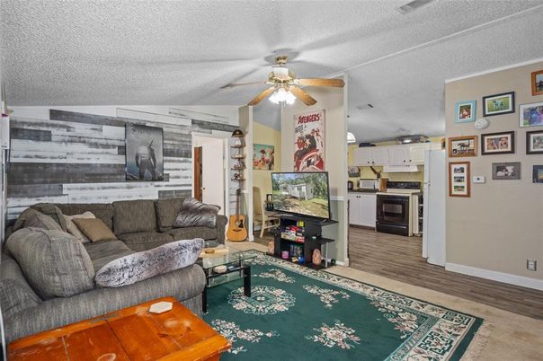 Interior, Kitchen, Living room, Stainless Steel Appliances, Wood Texture Flooring