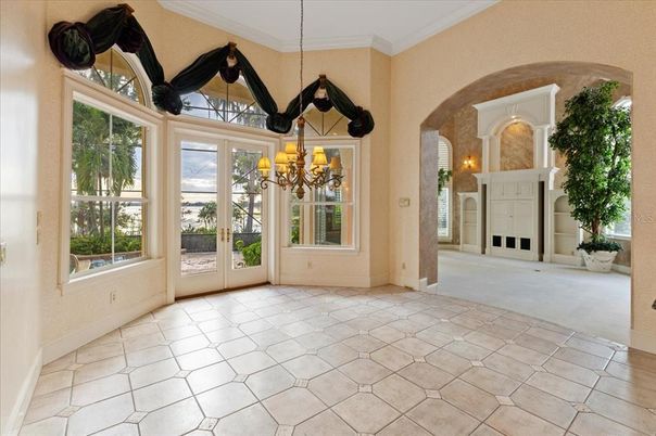 Chandelier, Empty room, Interior