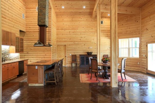 Dining room, Interior, Kitchen, Recessed Lighting, Wooden Beams, Wooden Ceilings, Wooden Walls