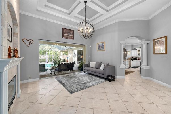 Chandelier, Fireplace, Interior, Pendant Lights