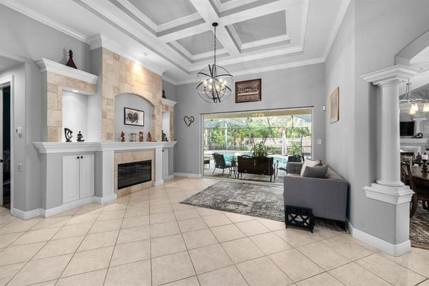 Chandelier, Fireplace, Interior, Living room, Pendant Lights