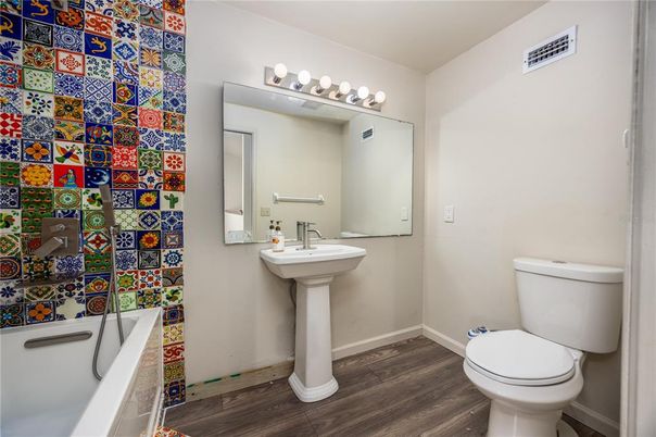 Bathroom, Interior, Wood Texture Flooring