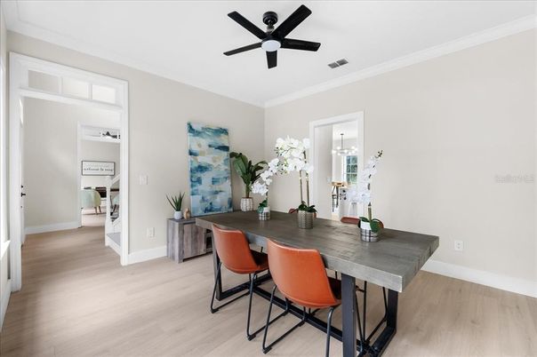 Dining room, Interior, Wood Texture Flooring
